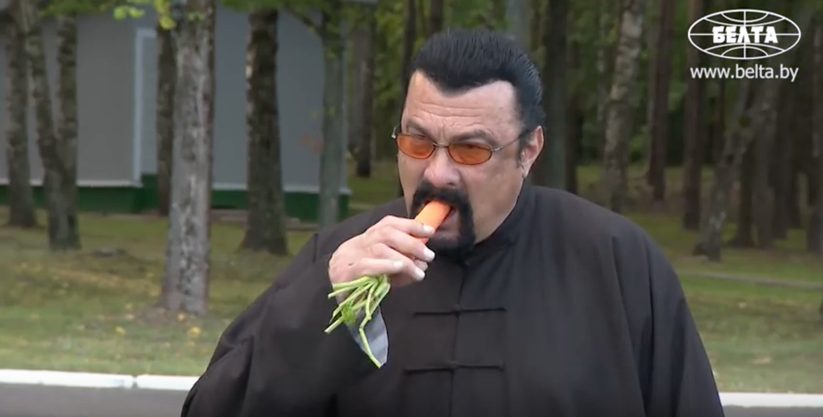 Watch Steven Seagal Munch On Some Carrots With Europes Last Dictator